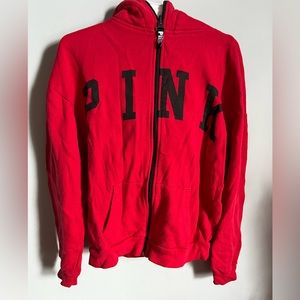 Red PINK Zip up Hoodie